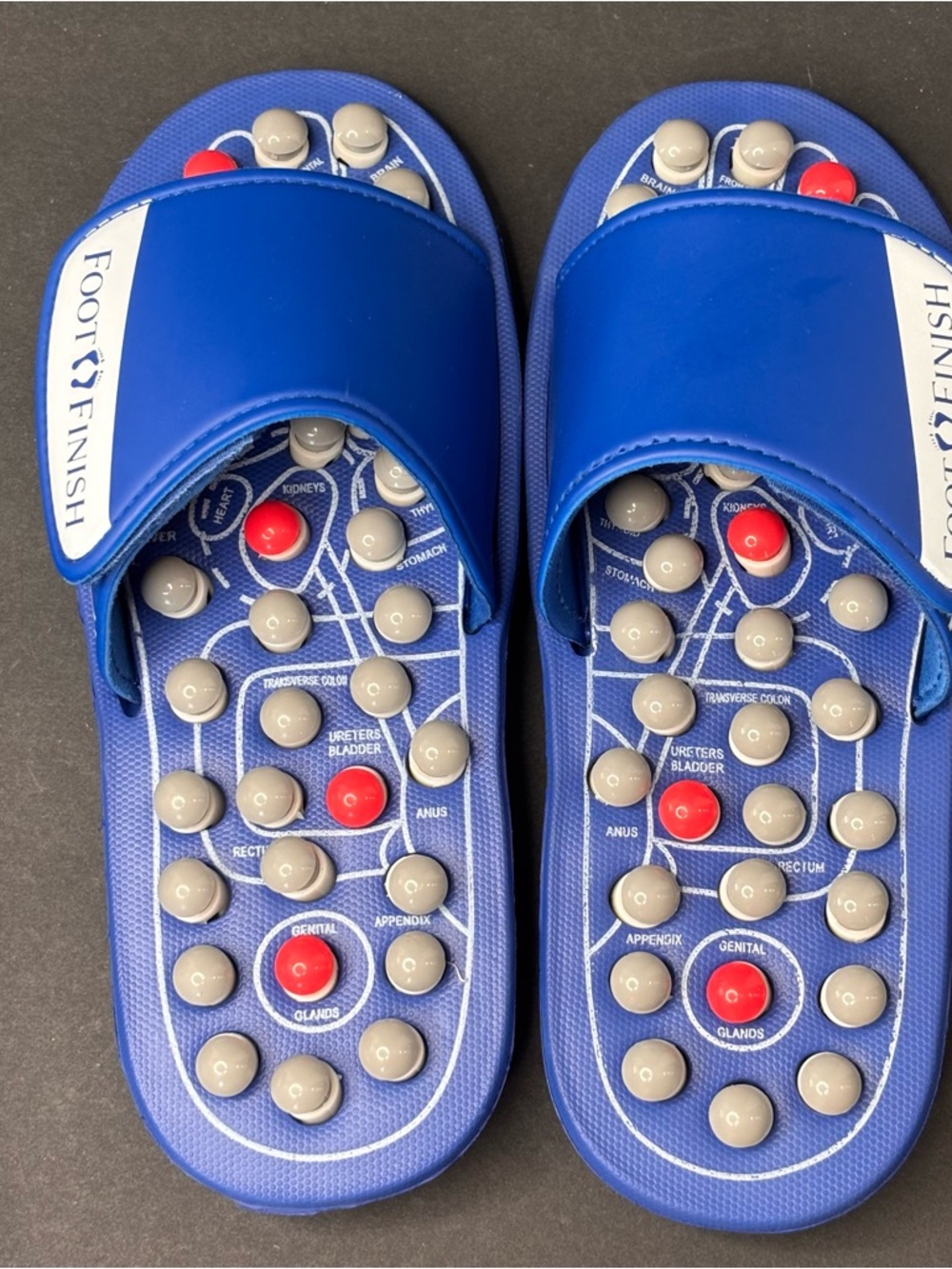 FOOT FINISH Acupressure Foot Massage Slippers Shoes Sandals, M 5-7 W 7-9 - Picture 2 of 10
